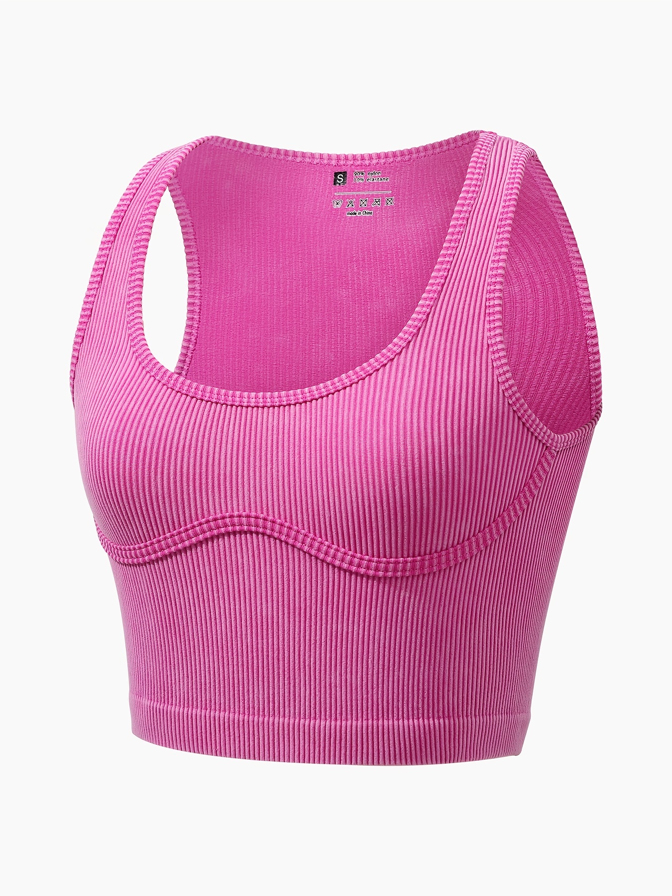 1pc Camiseta Sin Mangas Acanalada Mujeres Tops Yoga Correr - Temu