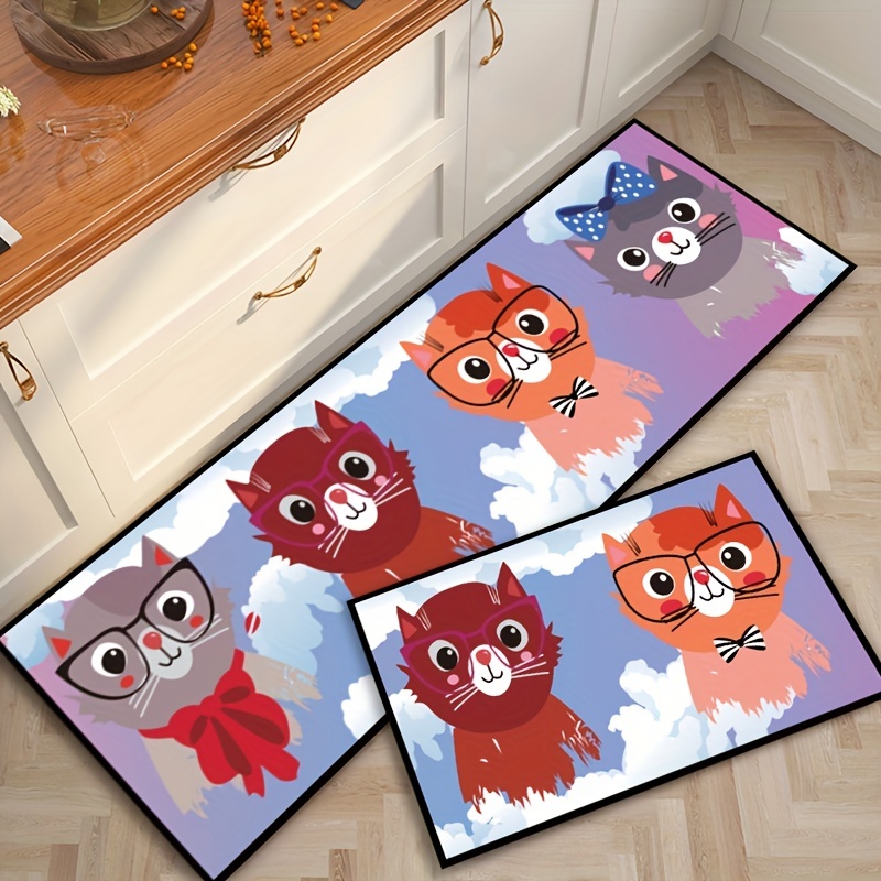 Home and Kitchen Accessories Cute Cat Printed Floor Mats Home