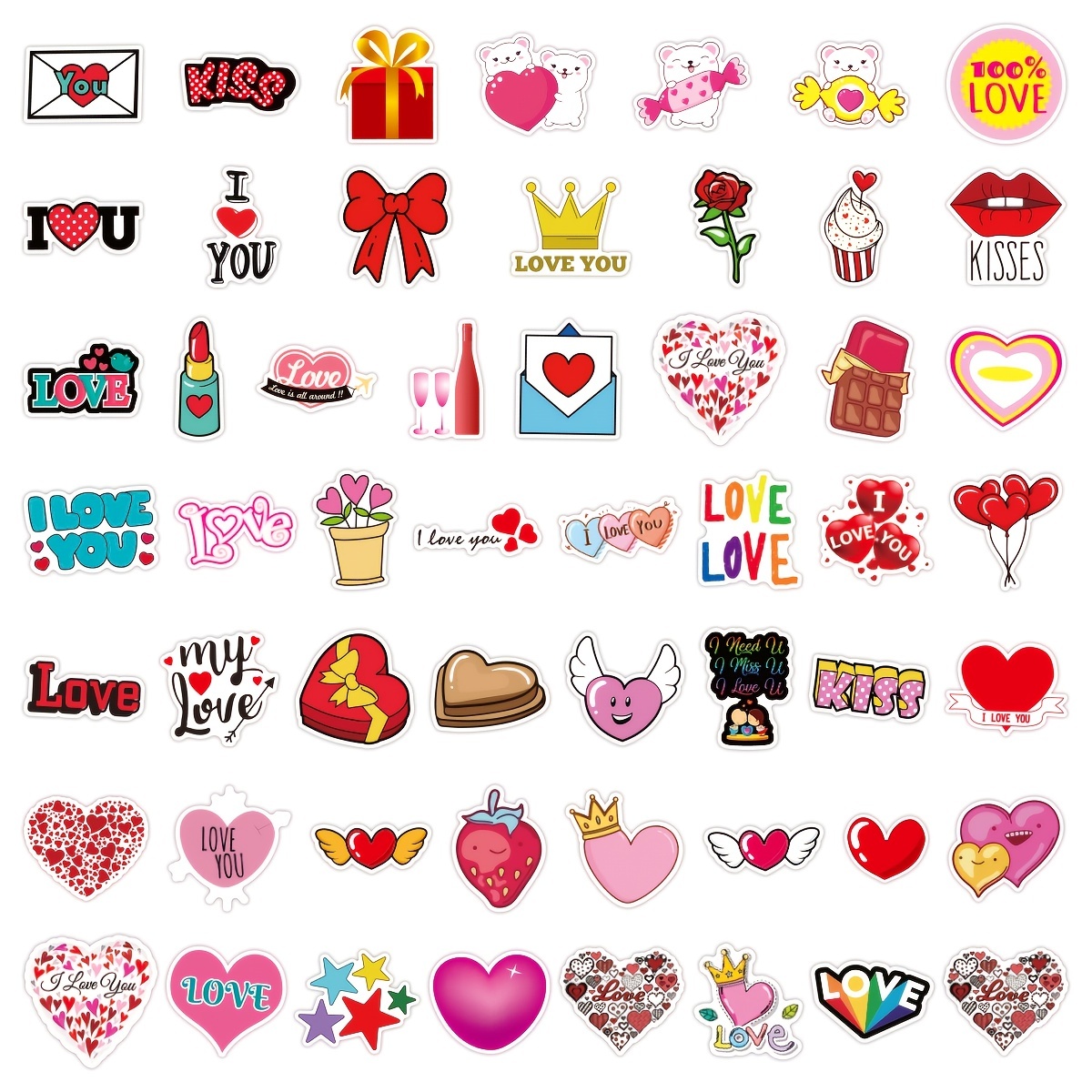 Stickers for Valentines Stickers for Kids, Kids Loot Bag Fillers, Love  Stickers for Planner, Scrapbook Supplies Love, Cute Stickers for Girl 