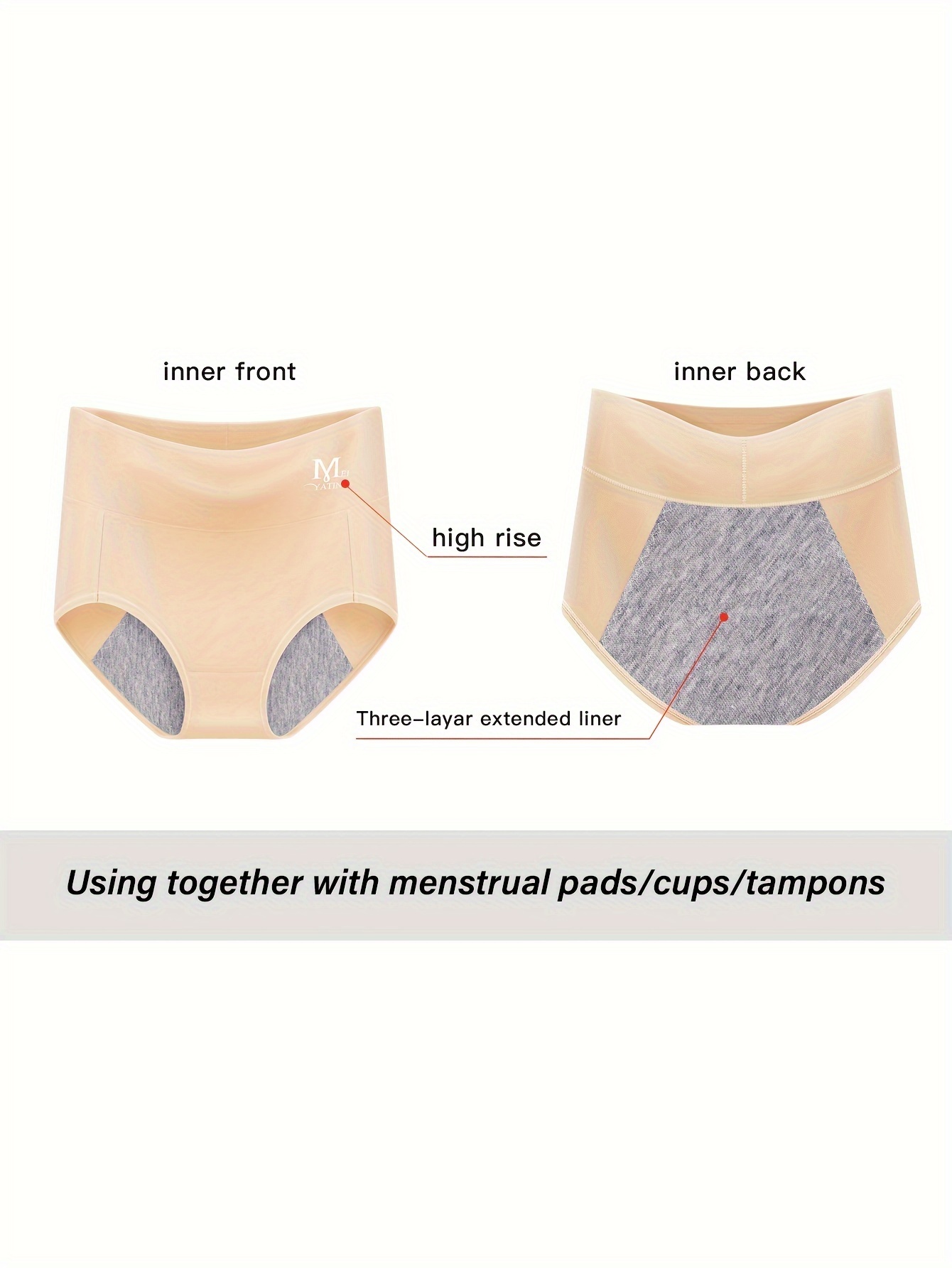 Women's Leakproof High Rise Underwear Plus Size Period Soft Panties Sexy  Menstrual Comfor Thongs Incontinence Tangas Beige at  Women's  Clothing store