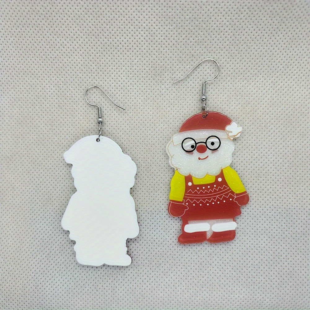 2pairs Children's Acrylic Santa Claus & Snowman Shaped Pendant