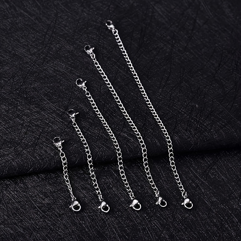 Silver Stainless Steel Necklace Extender Chain Links - Temu