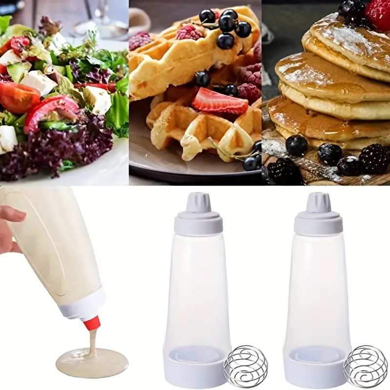 Whiskware Pancake Batter Bottle with BlenderBall Wire Whisk, Pancake Batter  Dispenser Bottle for Baking Pancakes, Cupcakes, Muffins, Crepes, and