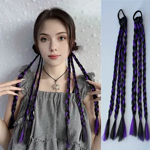 Tranças de bebê extensões de cabelo clipe em peruca com decorações de  cabelo sintético trançado longo para uso diário feminino 20 polegadas  tranças de bebê clipe em extensões de cabelo