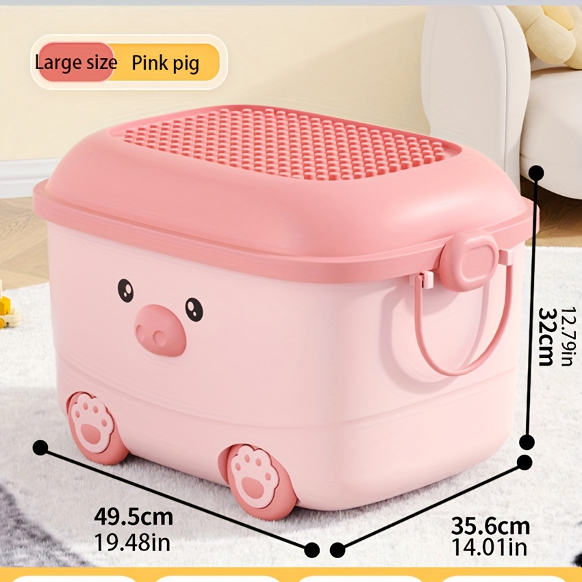 Huge Pink Pig Plush Basket