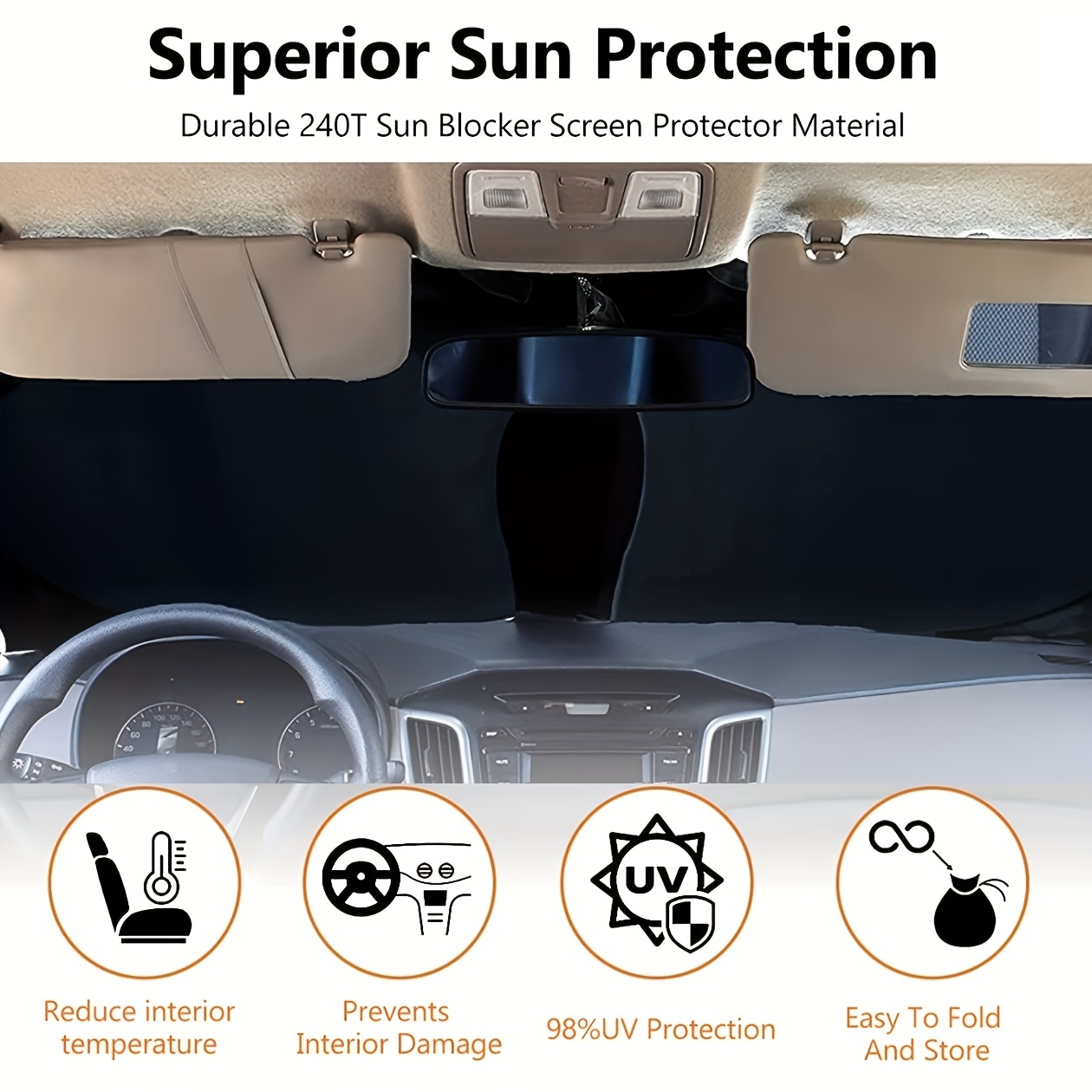 Parasol para parabrisas de coche, Reflector de protección UV