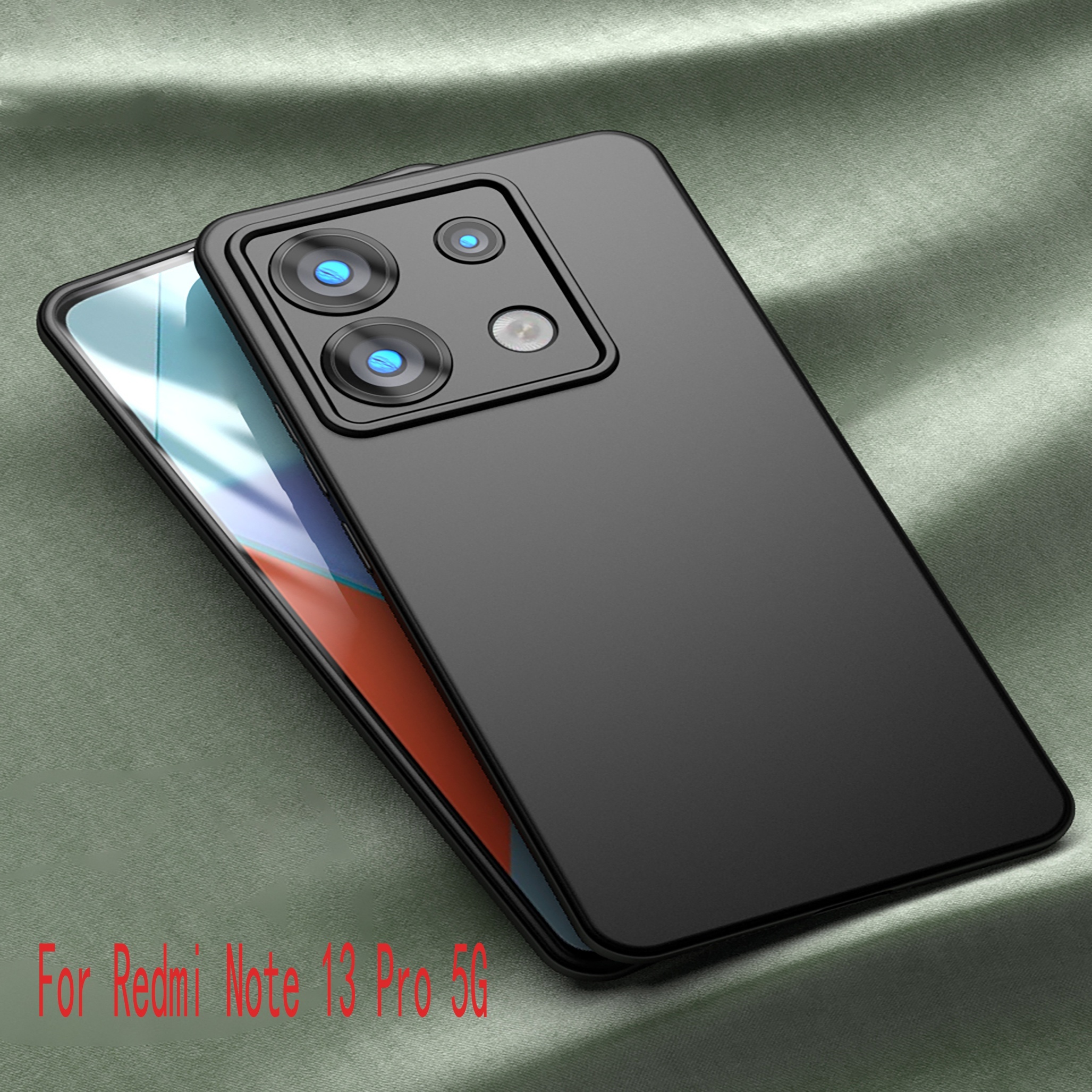 Redmi Note 13 Pro Plus Case 6.67 Black Silicone Soft Back Cover