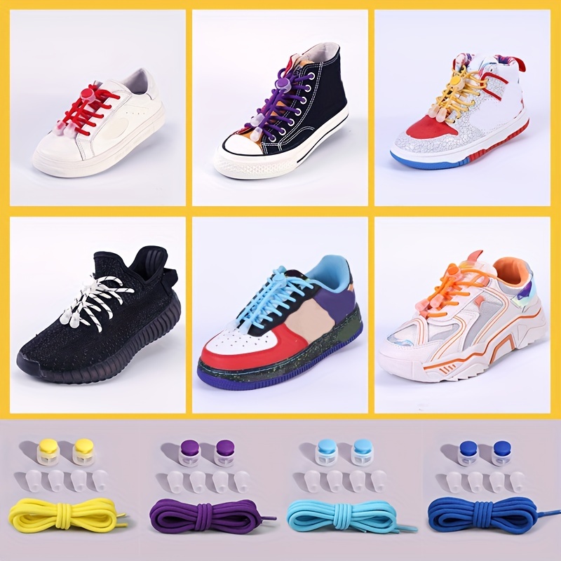 2 Pair Round Elastic Shoelaces without Ties Shoelaces for Sneakers Kids  Adult Quick Shoestrings Rubber Bands Shoe Accessories - AliExpress