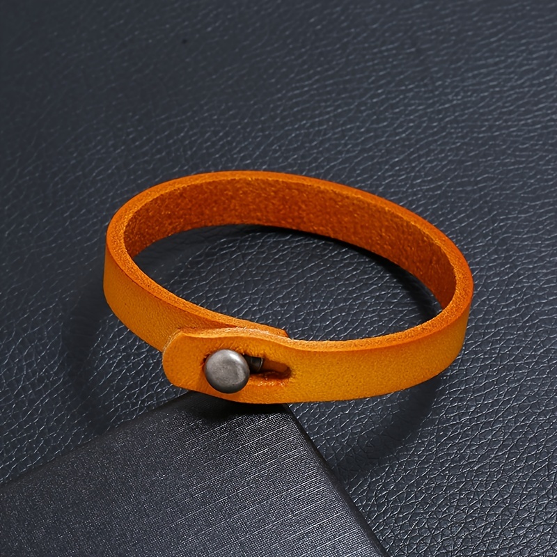 Retro Minimalistic Bangle Leather Bracelet for Men