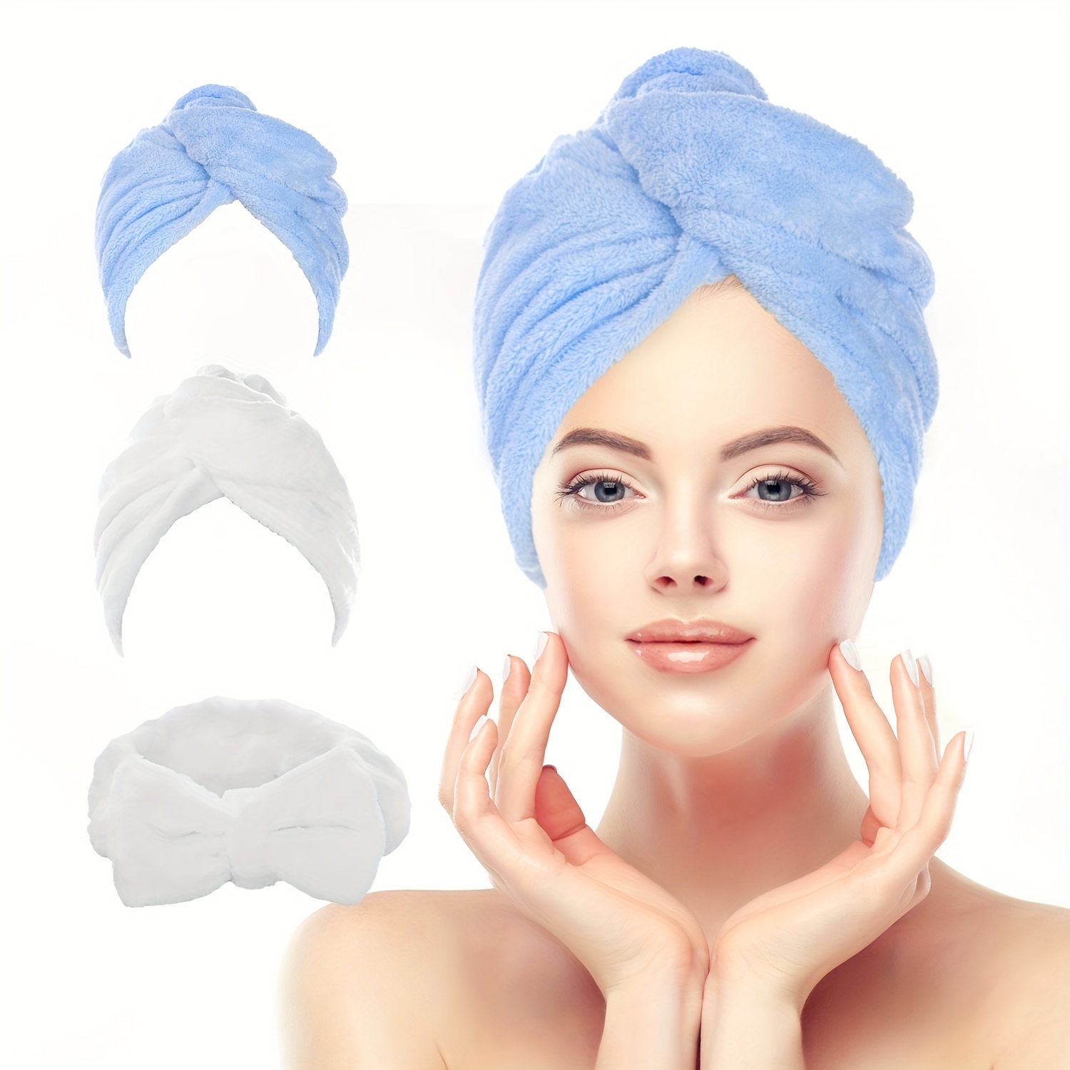 1 Toalla Pelo Mujer Turbante Microfibra Cabello Mojado - Temu