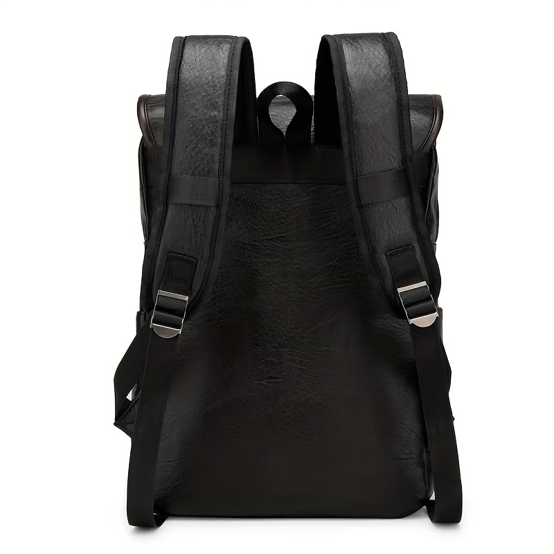 Vintage Large Capacity Pu Leather Shoulder Bag Backpack - Temu