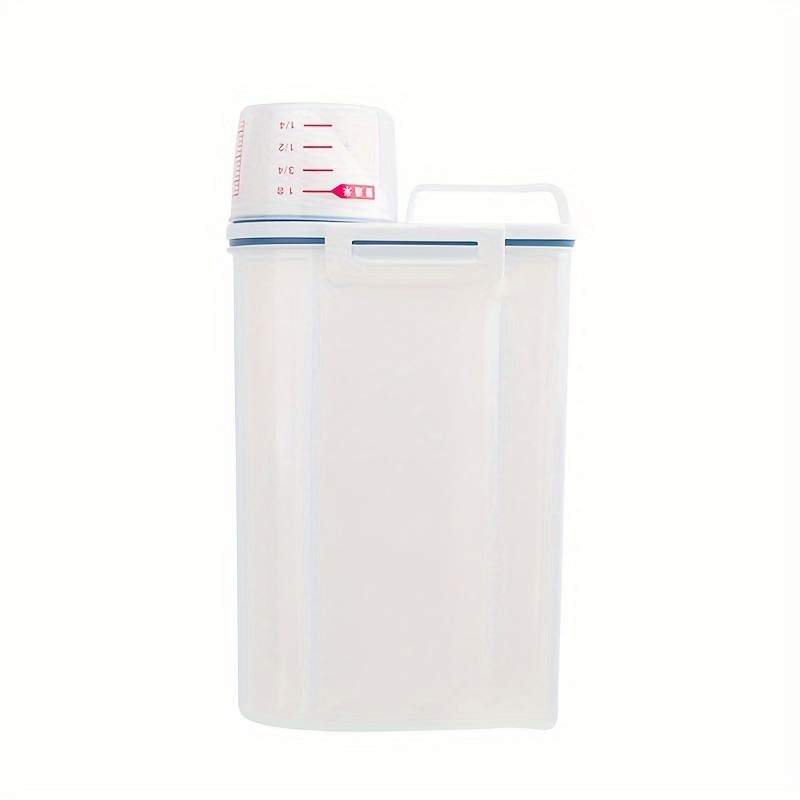 Large Airtight Rice Storage Container with Cup - White