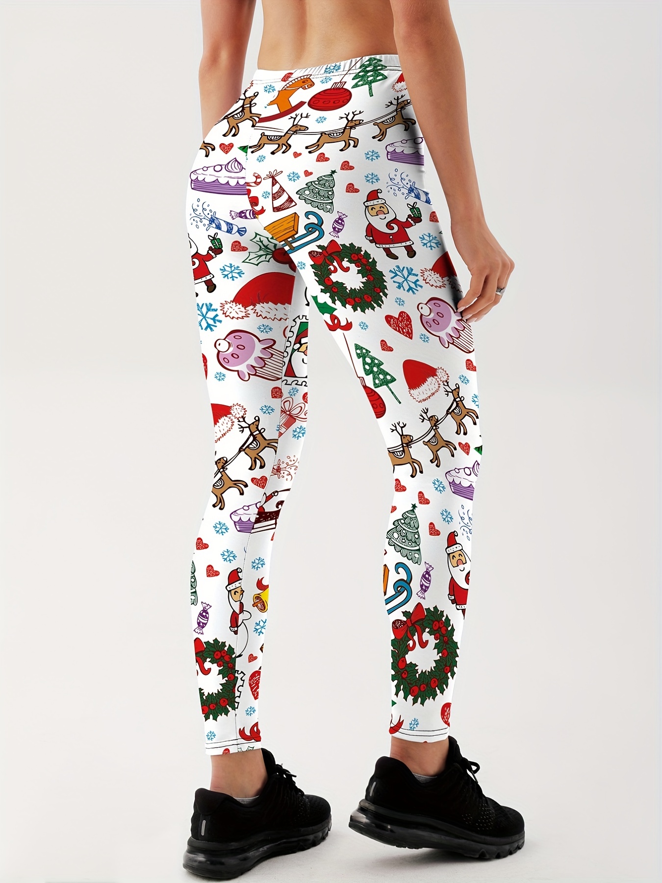 Christmas Tree Snowman Printed Yoga Pants for Women
