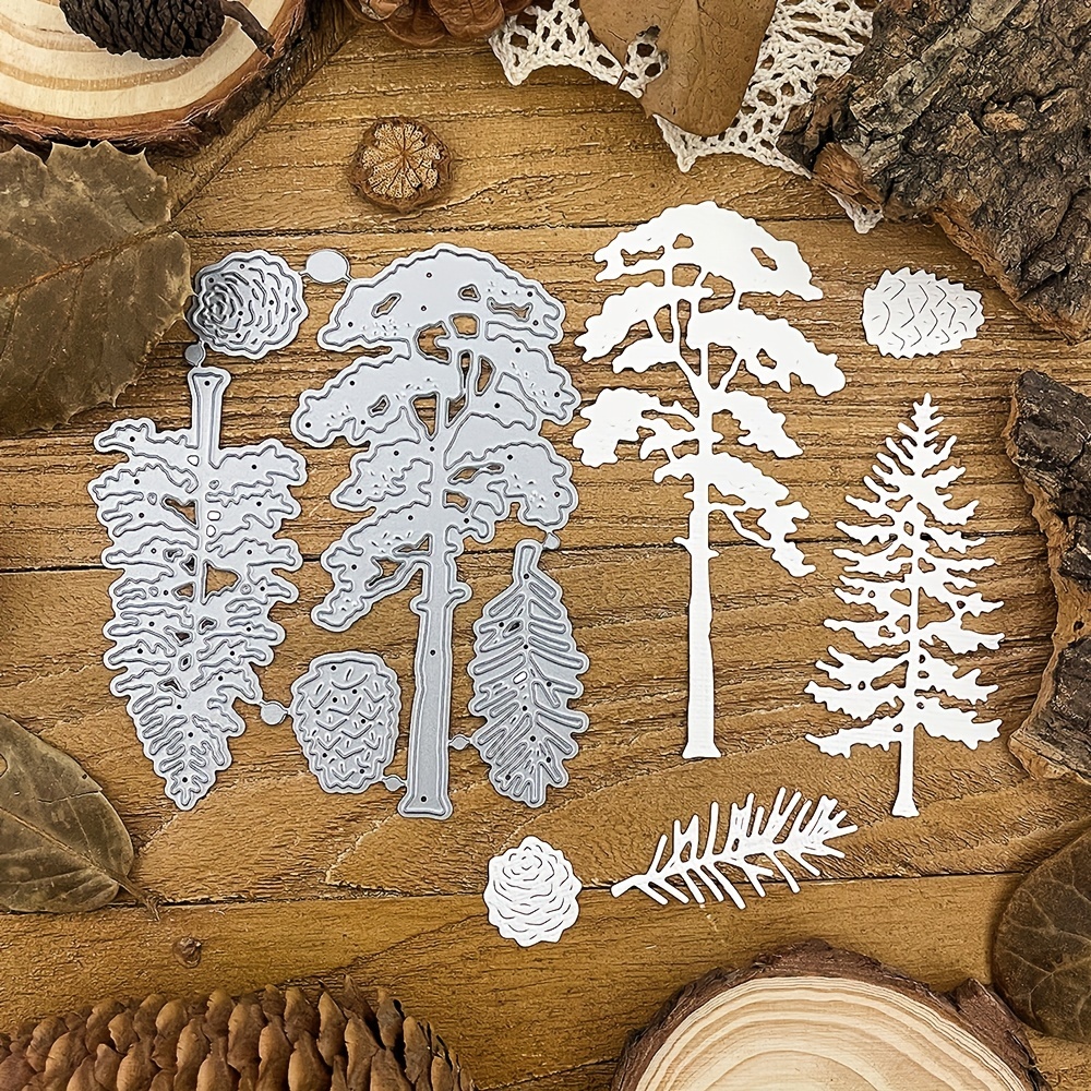 

1pc Pine Pine Cones Metal Cutting Dies Diy Scrapbooking Album Greeting Cards Home Decoration Holiday Blessing Handle Hand Made Creative Present Greeting Decoration