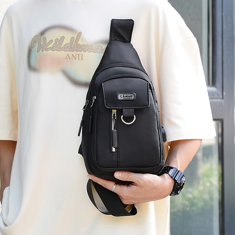 Men's Casual Chest Bag Sports Small Backpack Crossbody Bag Large