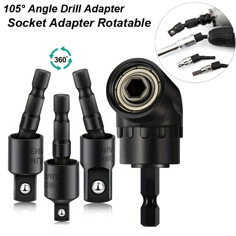 1pc Right Angle Drill 105 Degree Right Angle Driver Angle Extension Power  Screwdriver Drill Attachment 1/4inch Hex Bit Drill Bit