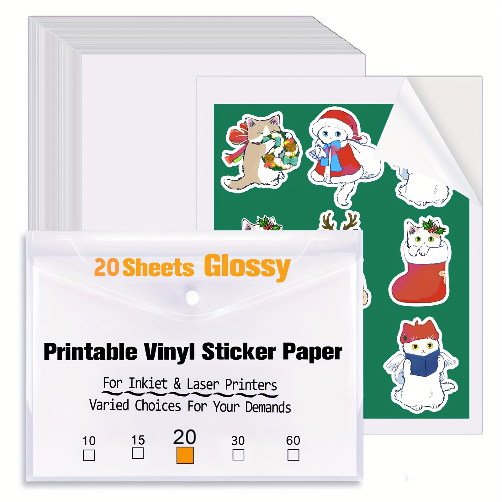 Printable Vinyl Sticker Paper For Inkjet Printer - Glossy White Waterproof,  Dries Quickly Vivid Colors, Holds Ink Well- Tear Resistant - Temu Germany