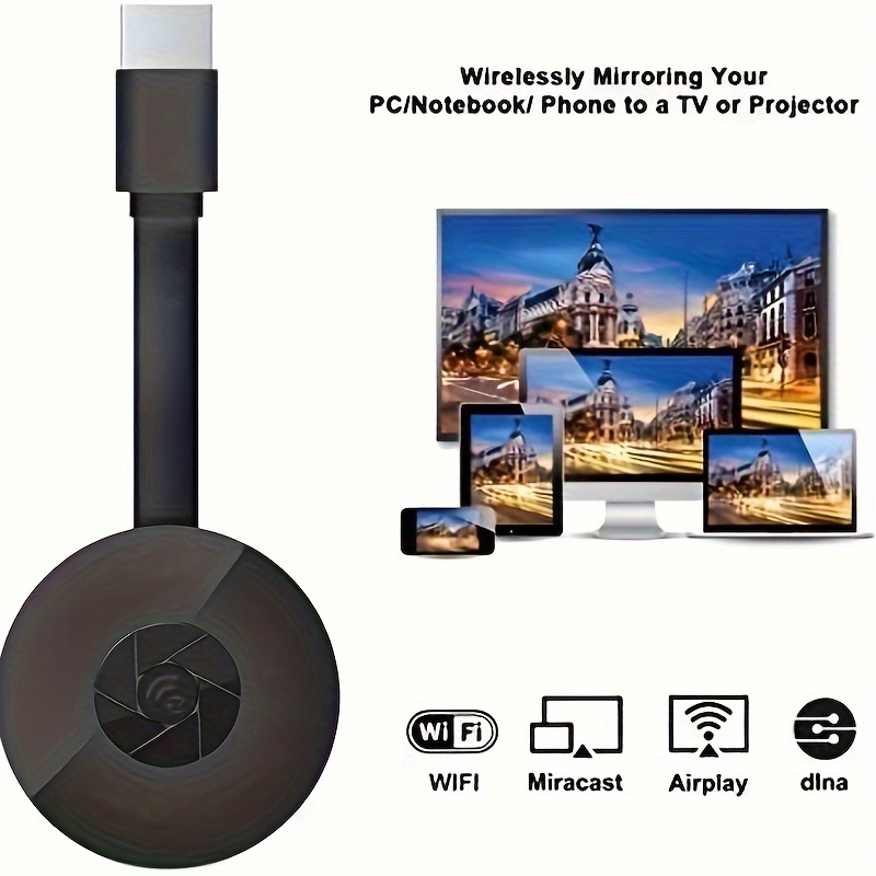 Adaptador de pantalla inalámbrico HDMI, WiFi 1080P 60Hz, receptor de  duplicación de pantalla móvil, adaptador de pantalla HDMI compatible con  Miracast
