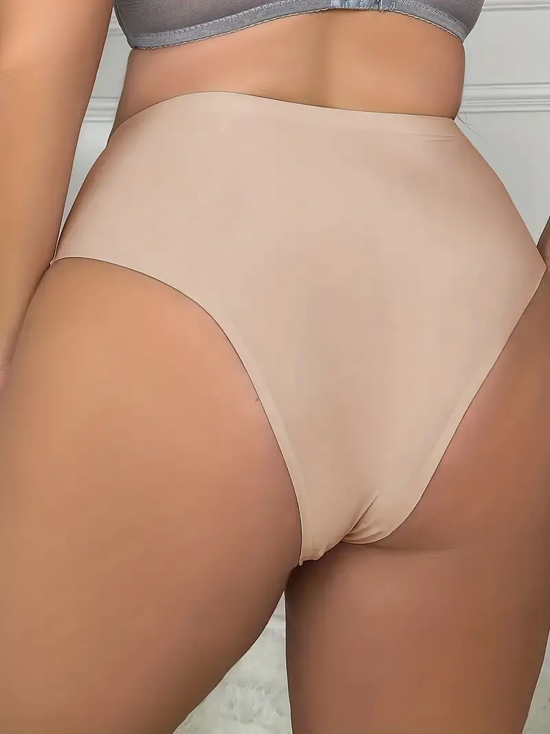 Plus Size Simple Panty Women's Plus Comfort Solid High - Temu Canada