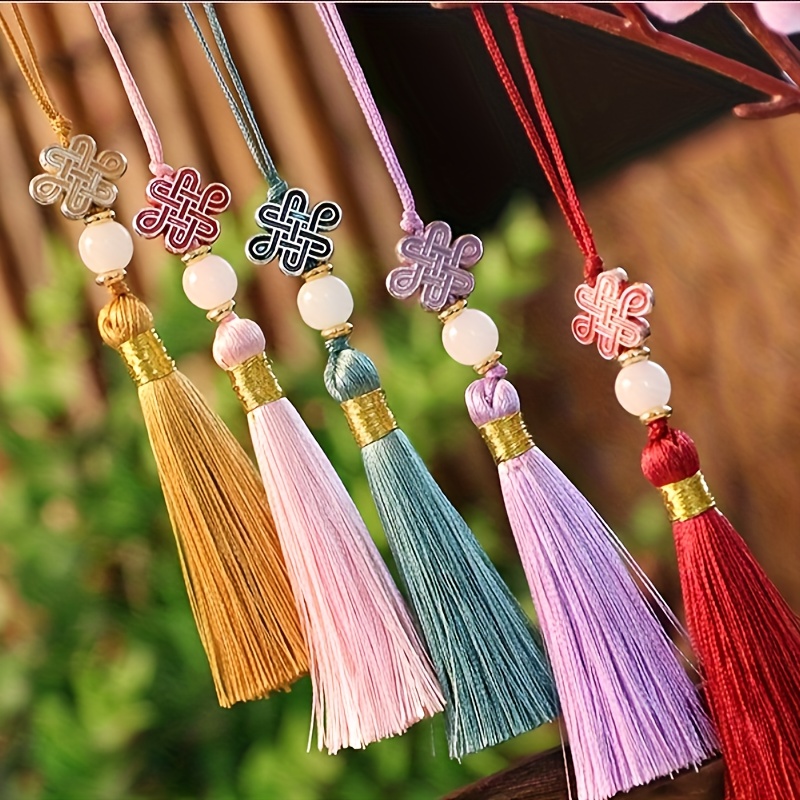 qbodp 10 Pieces Small Tassels,6cm Chinese Knot Tassel Hanging  Ornament,Handmade Craft Tassels for Bookmarks,Keychain,Gift Tag,Crafts and  Jewelry
