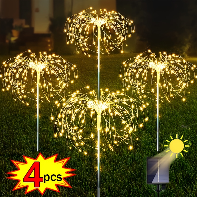 Solar Outdoor Garden Lights 240led Waterproof Fireworks - Temu