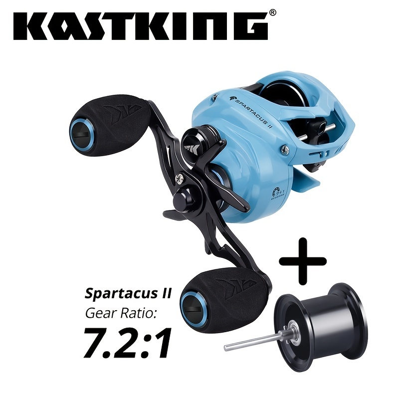 * Blue Spartacus II Ultra Smooth Baitcasting Reel - 8KG Max Drag, 7+1 Ball  Bearings, 7.2:1 High Speed Gear Ratio - Perfect for Fishing!