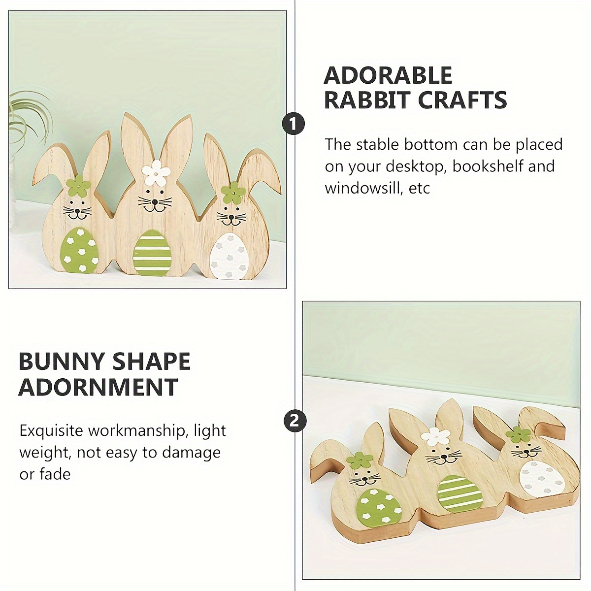 1pc bunny ornaments wooden rabbit egg scene decor tabletop decor easter party decorations spring decor home decor easter decor