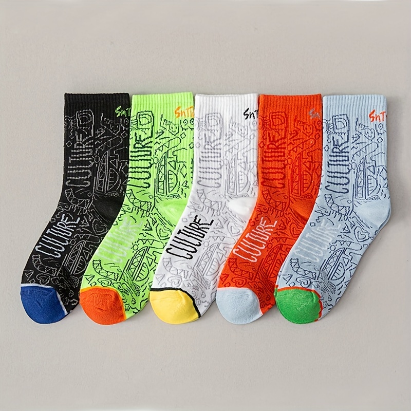 Men's Street Style Fashion Versatile Socks Breathable Sweat - Temu