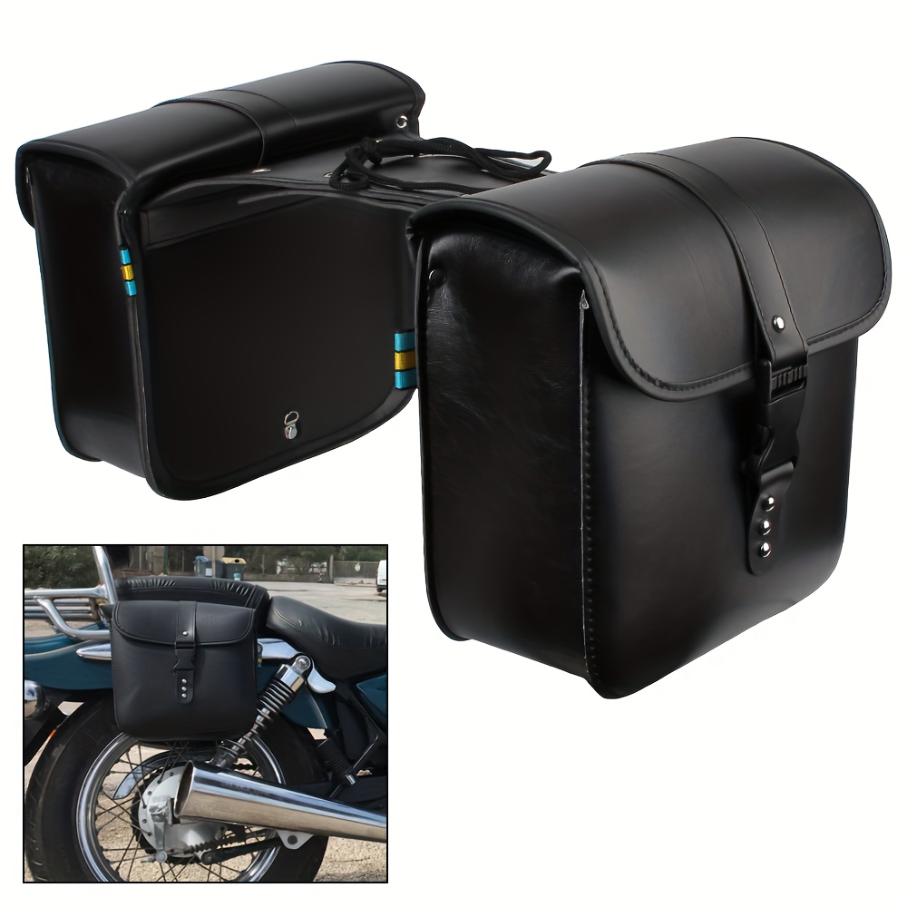 Retro Pu Leather Motorcycle Bag Storage Box Side - Temu Belgium
