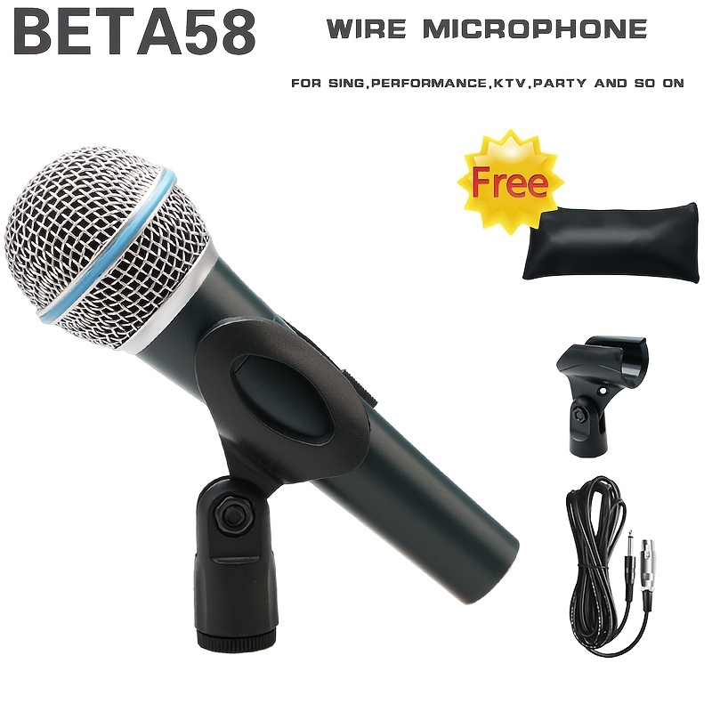 5 Core Karaoke Microphone Dynamic Vocal Handheld Mic Cardioid  Unidirectional Microfono w On and Off Switch Includes XLR Audio Cable Mic  Holder -PM 816 2PCS 