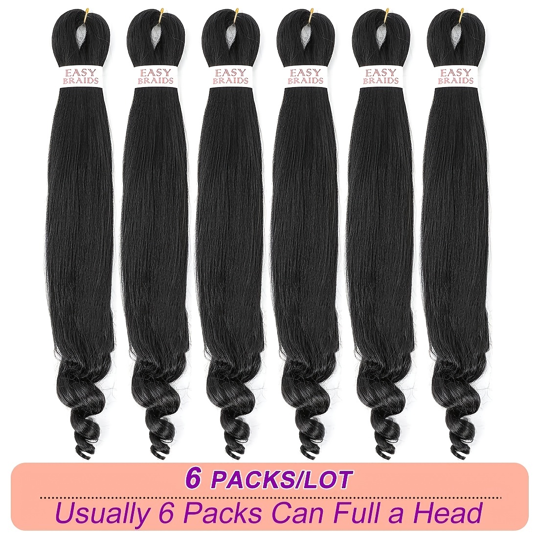 Black Braiding Hair 26 inch Pre Stretched Easy for Braiding Hair Yaki Texture Professional Braiding Hair Hot Water Setting Synthetic Hair Extension