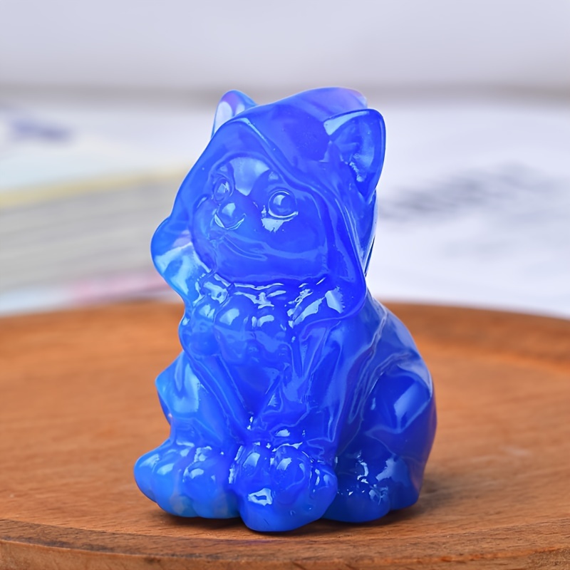 Artificial Crystal Cat Carving Ornament Room Decor Christmas Temu