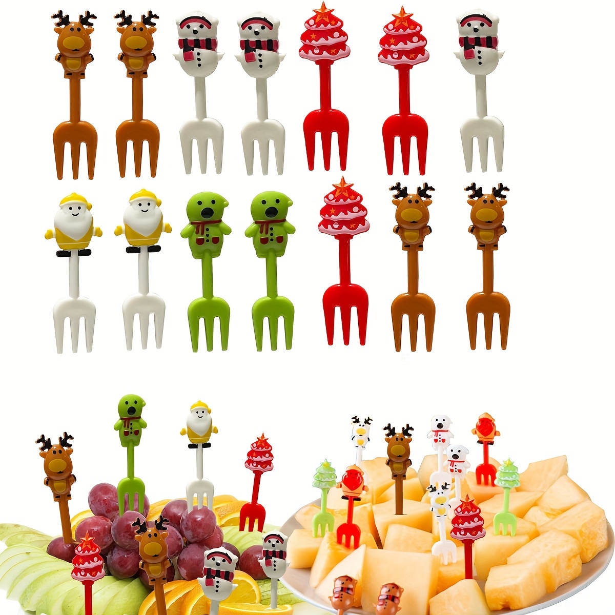 32Pcs Food Picks for Kids Cute Cartoon Mickey Unicorn Dinosaur Fruit Forks  Reusable Toddler Mini Toothpick Lunch Box Accessories