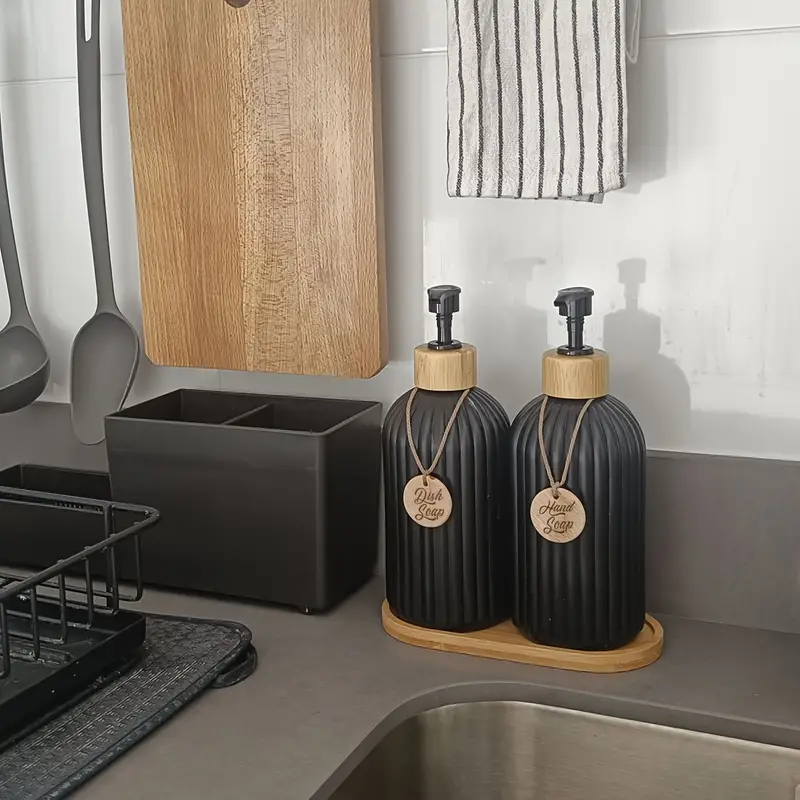 Refillable Soap Dispenser With Matte Black Liquid Pump - Temu