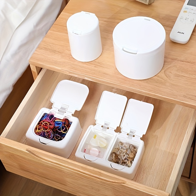 Mini Plastic Storage Box With Lid Dustproof Pop Up Stationery Object Storage
