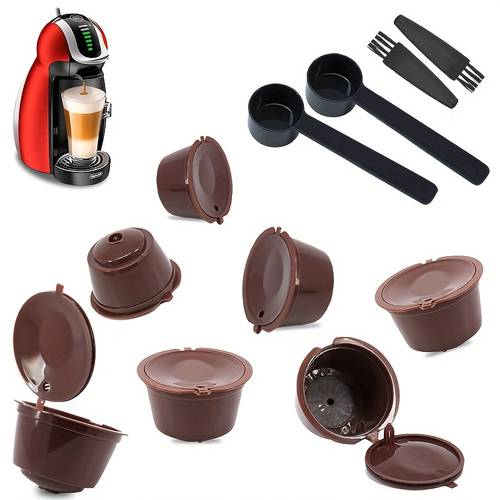 7 pack compatible with coffee capsule shells reusable coffee capsule filters refillable with ground coffee