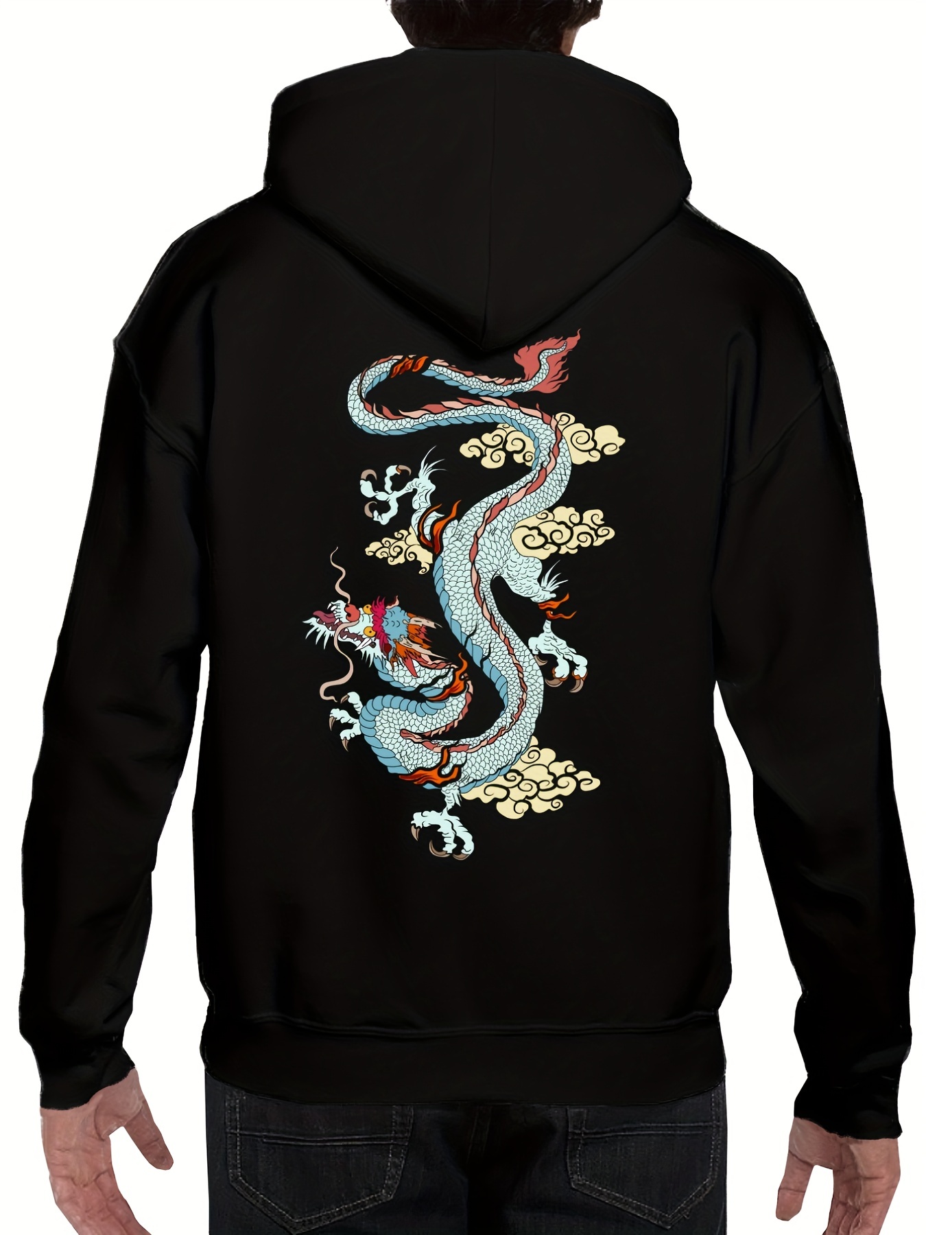Oversized Dragon Graphic Hoodie