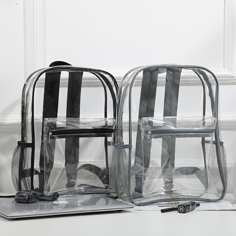 MezyTicky Kids Clear Backpack with Front Pocket & Straps