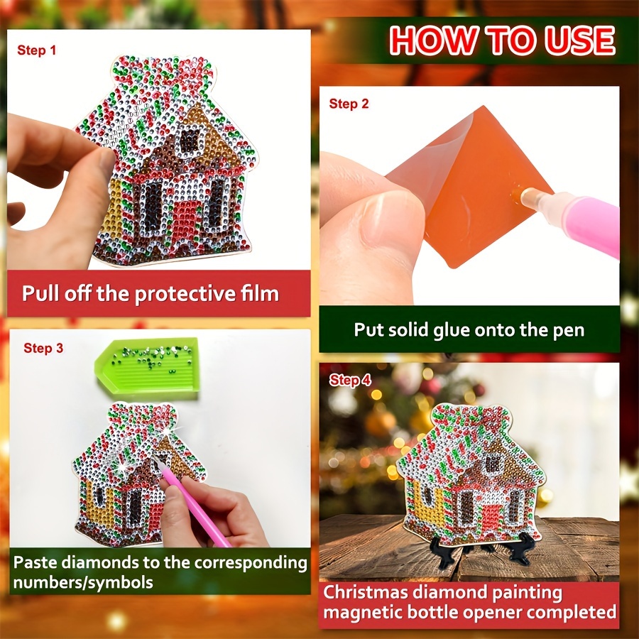 Diy Artificial Diamond Art Valentine's Holiday Ornaments Without