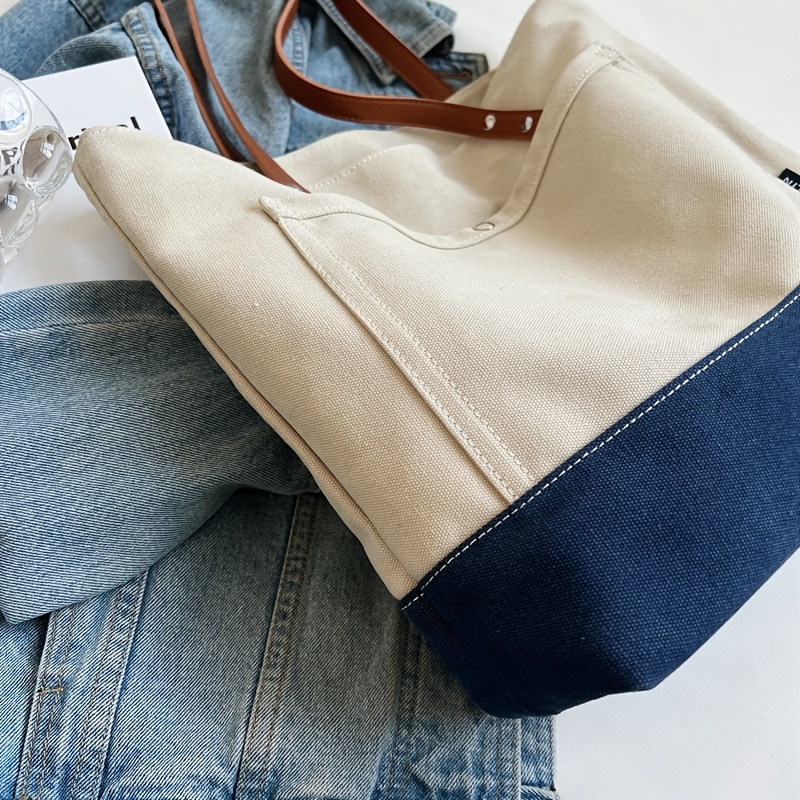 Women Tote Bag With Zipper Pocket Shoulder Strap Leather 