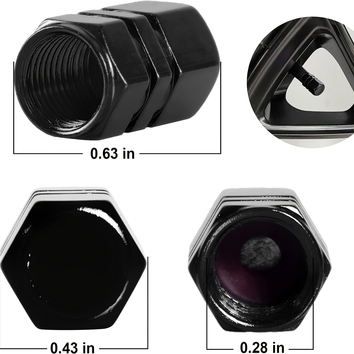 Car Tire Caps, 12PCS Valve Stem Caps-Black, Universal Tire Valve Stem Caps  for Cars, SUVs, Bike and Bicycle, Trucks, Motorcycles …