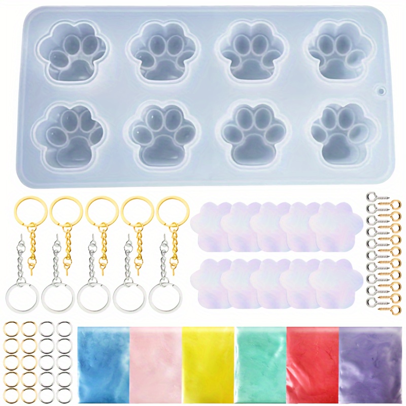 2pcs/set Molde Caja Resina Molde Resina Pata Gato / Perro / - Temu