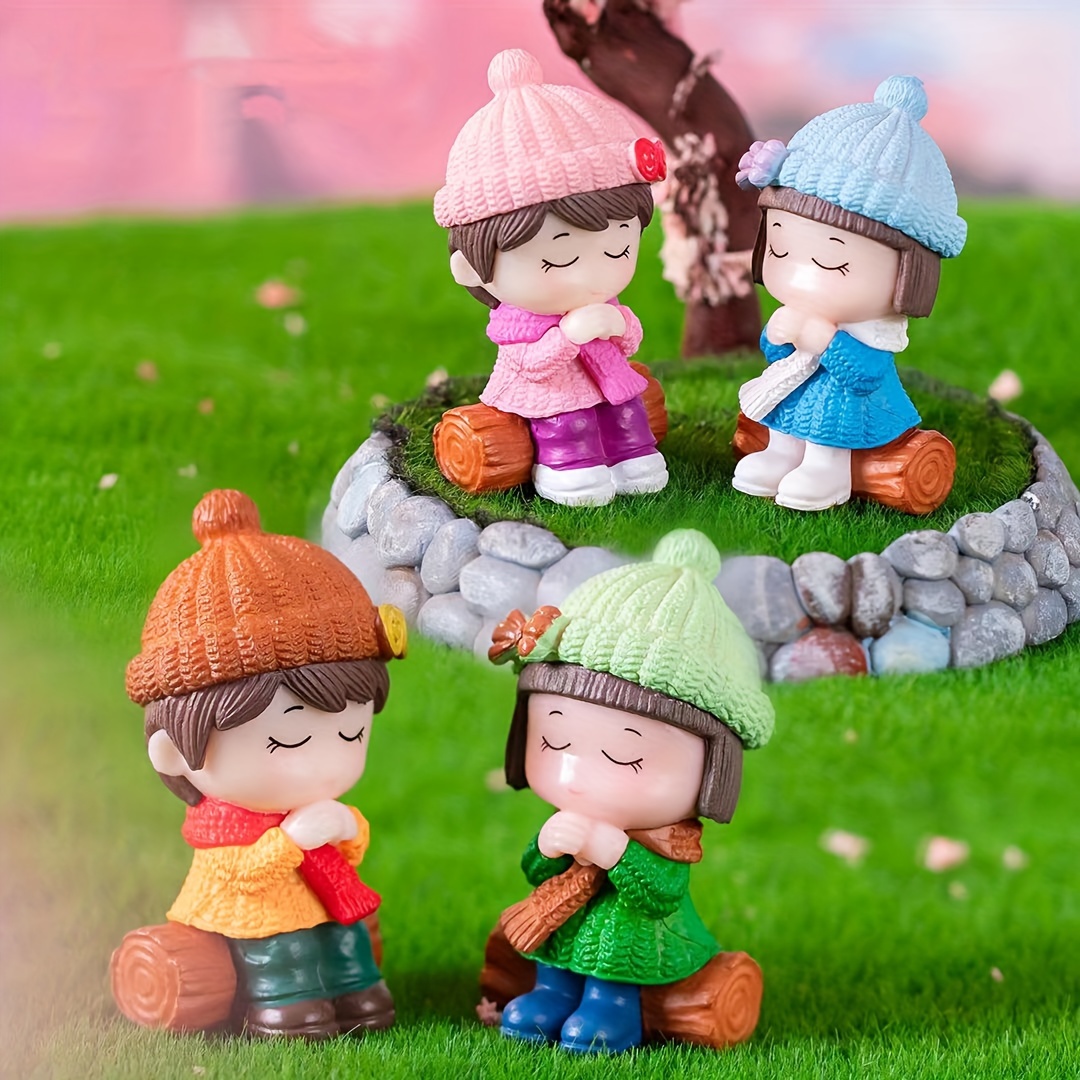 Elfes Figurines - Garçon Et Fille La Jouer - Fées Enfants