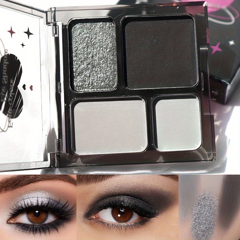 4 Colors Punk Smokey Acrylic Matte Glitter Eyeshadow Palette Shimmer And  Shine Eye Shadow Makeup Palette Nude Black Eye Makeup