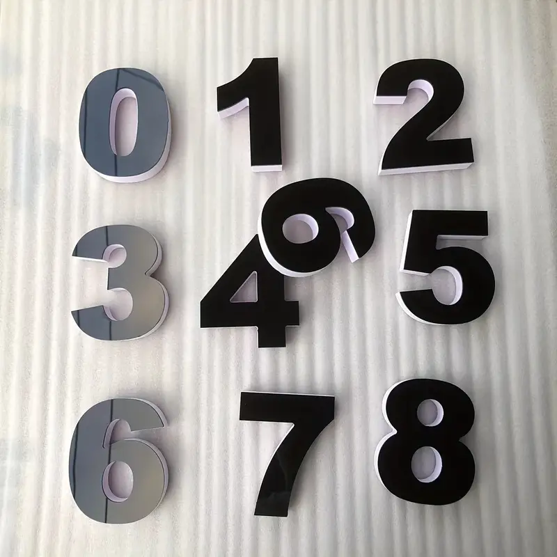 Acrylic Number Plate 10 Numbers House
