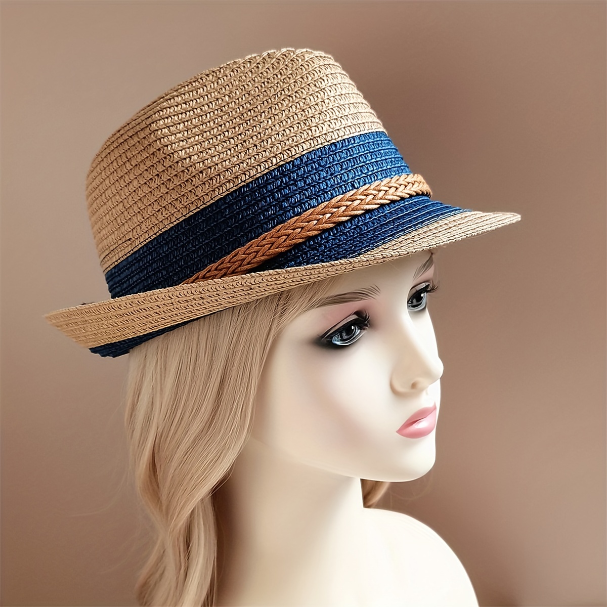 Fashion Handmade Women Summer Straw Hat Panama Beach Hat For Men Sun Hat  Wide Brim Fedoras Knitting Black Patchwork With Ribbon - Sun Hats -  AliExpress