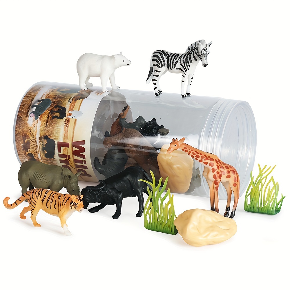 12pcs Mini Wild Animal Set Action Figures Collection Kid Toy