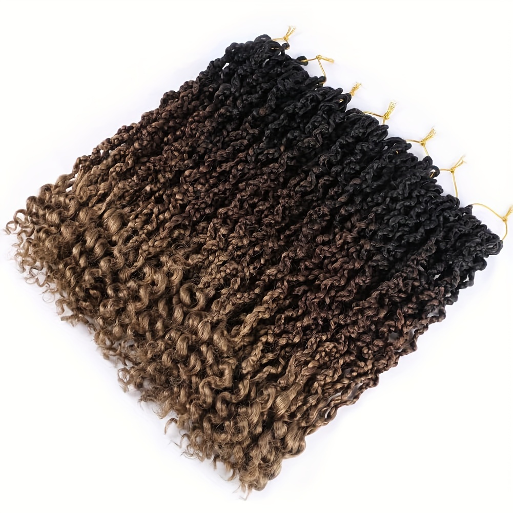 Goddess Box Braids Crochet Hair Curly Ends Synthetic Wavy - Temu