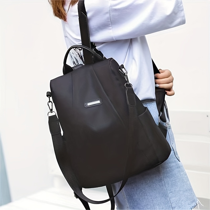 Minimalist Casual Zipper Backpack Lightweight Solid Rucksack