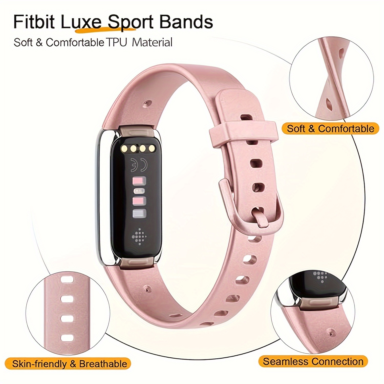 Waterproof Silicone Band For Fitbit Luxe Soft Sports Watch Wrist Strap Loop  For Fitbit Luxe Bracelet Replacement Watch Strap